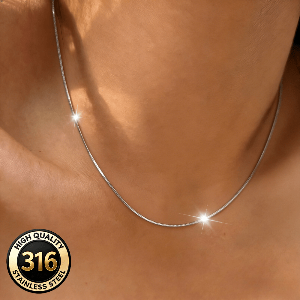 Unisex Minimalist Basic Snake Chain Necklace, Stylish Collarbone